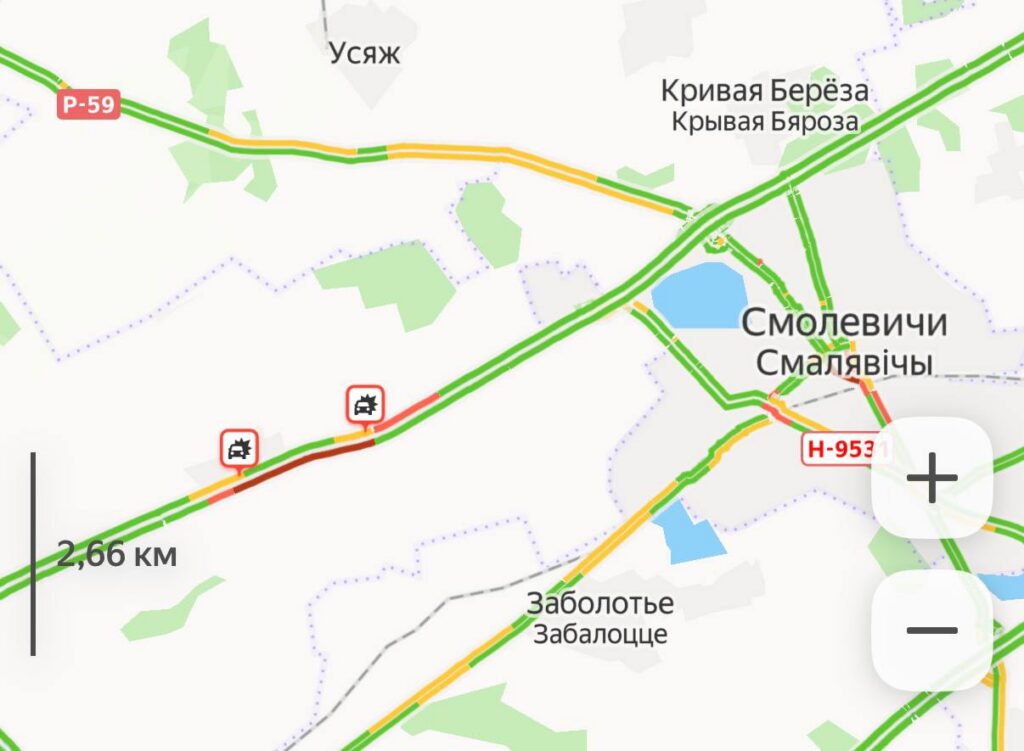 Движение в сторону Смолевичей из Минска перекрыто